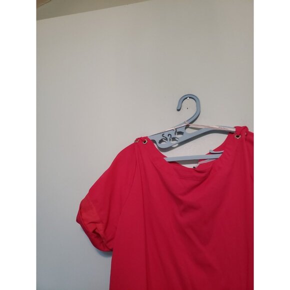 Tommy Bahama Women XL Shirt Dress Hot Pink Barbiecore Grommet Spring Summer - Picture 4 of 6